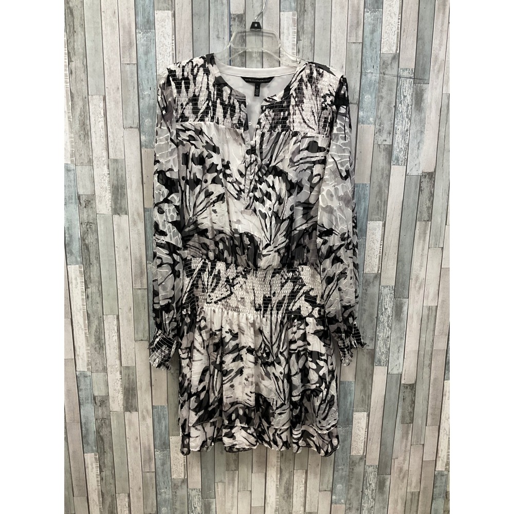 White House Black Market B&W Dress Sz L